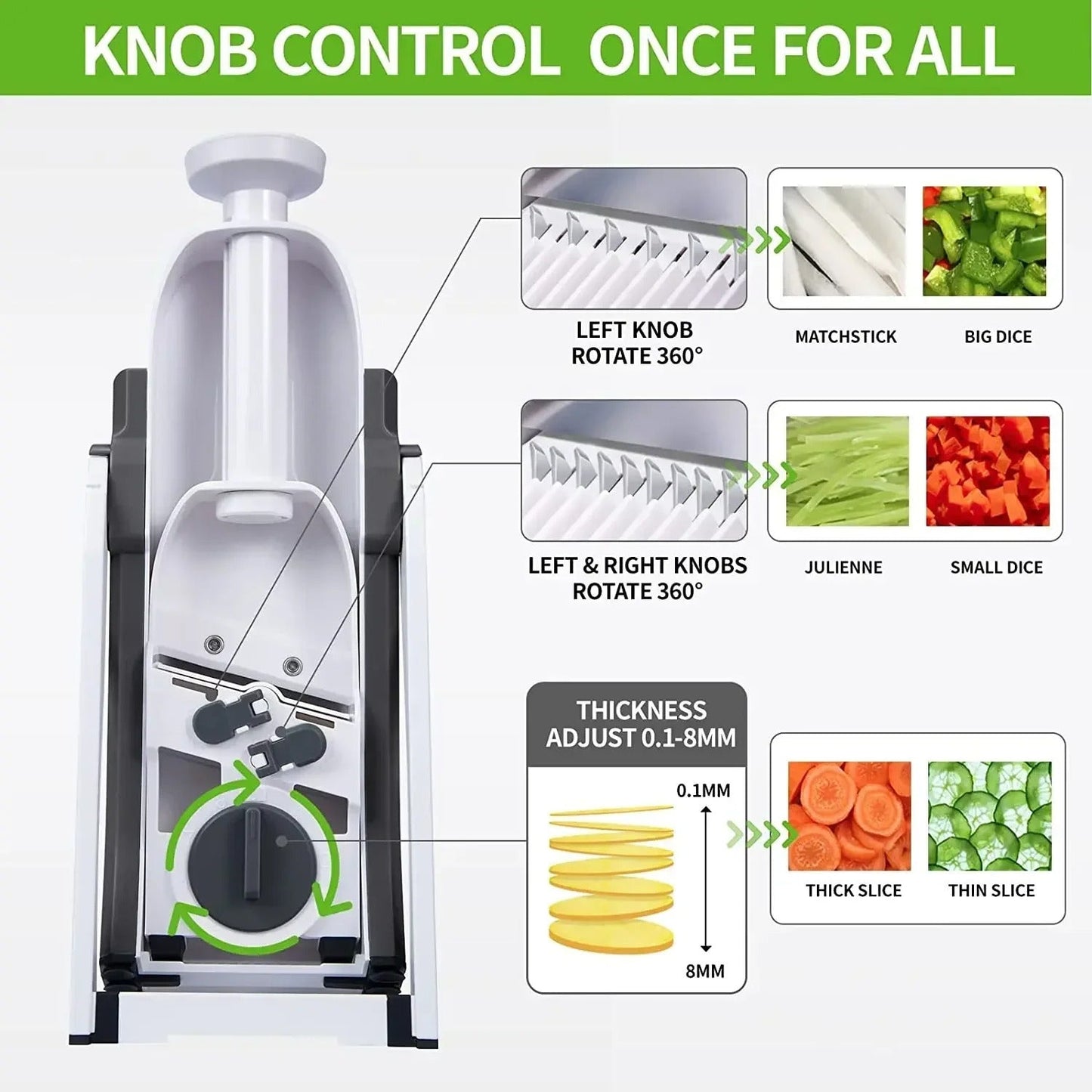 5 in 1 Manual Vegetable Cutter – Multifunction Slicer, Chopper & Shredder for Kitchen Decent Vibes