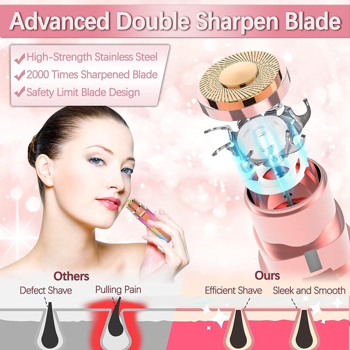 2 in 1 Electric Eyebrow Trimmer & Flawless Hair Remover – Rechargeable Painless Shaver for Women Decent Vibes