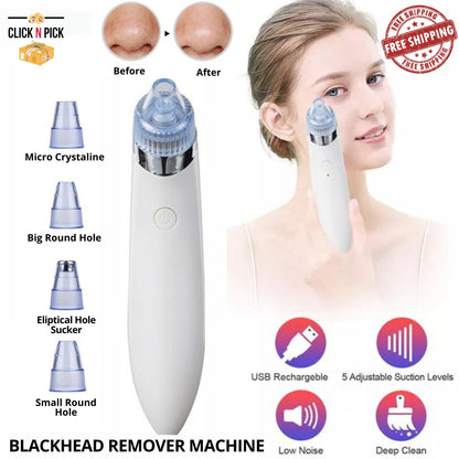 4 in 1 Rechargeable Blackhead Removal Machine – Face Acne Pore Cleaner Vacuum Suction Tool Decent Vibes