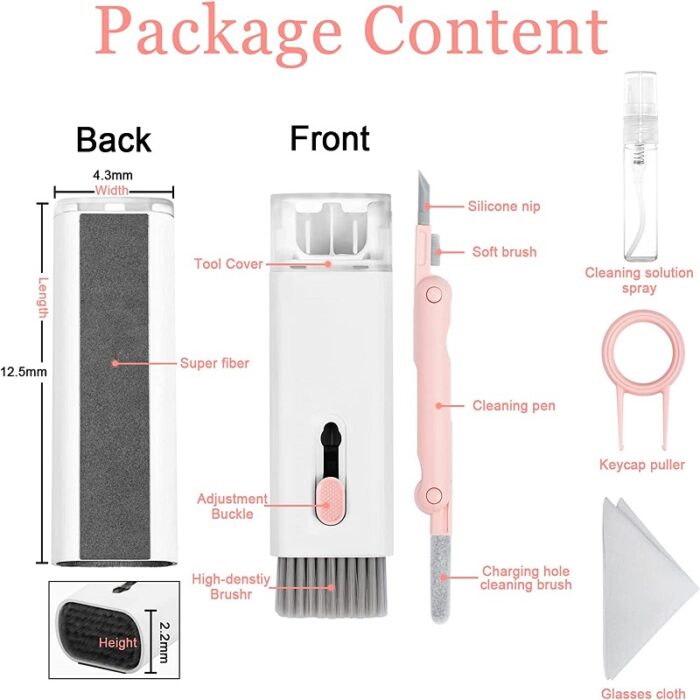 7 in 1 Keyboard & Gadget Cleaning Kit – Multifunctional Brush Set for Laptop, Mobile & Airpods Decent Vibes