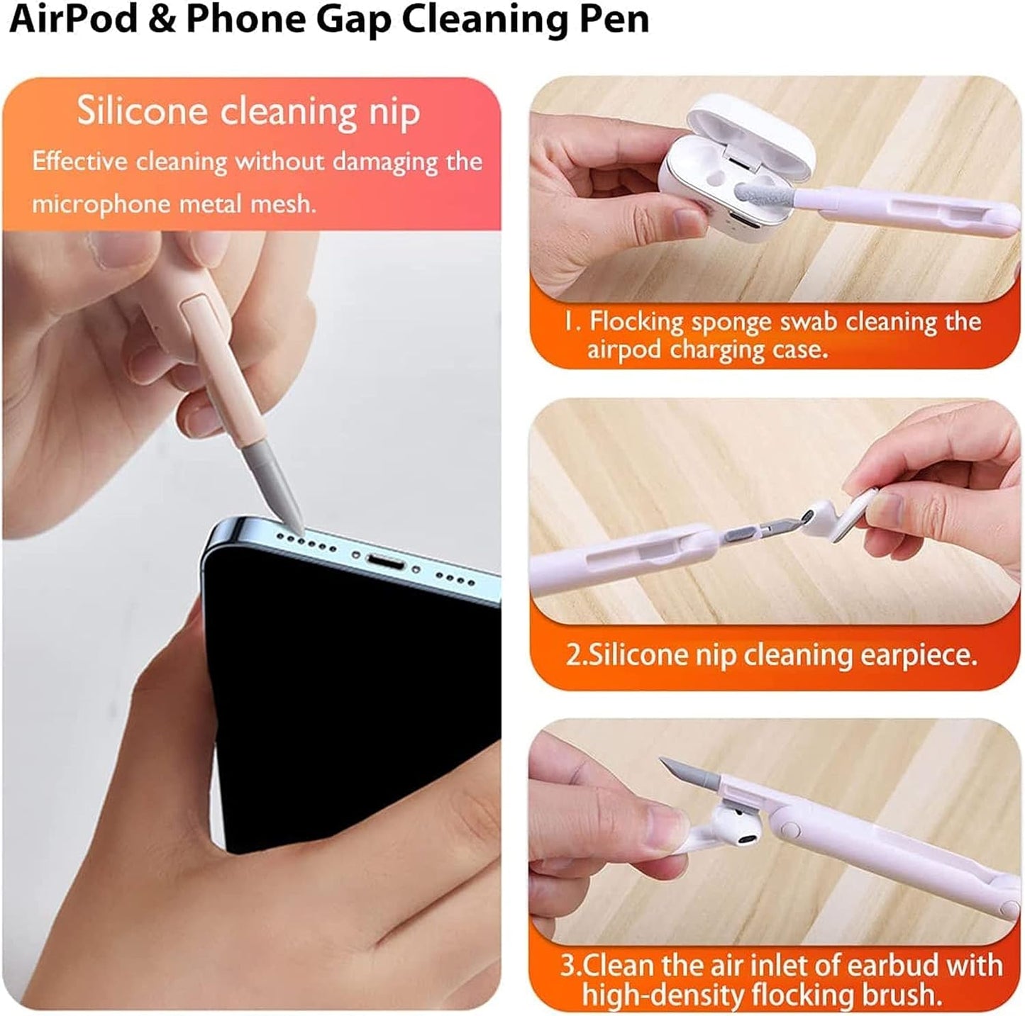 7 in 1 Keyboard & Gadget Cleaning Kit – Multifunctional Brush Set for Laptop, Mobile & Airpods Decent Vibes