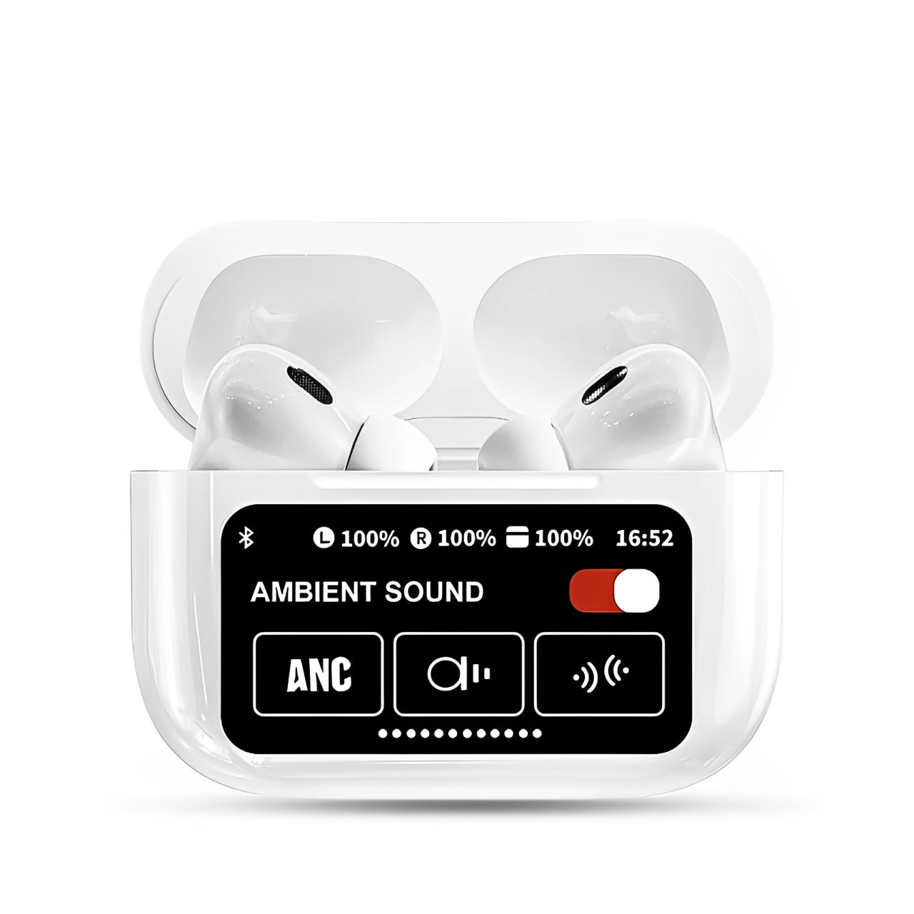 A9 AirPods Pro with Digital Display – ANC, Transparency Mode & Touch Volume Control Decent Vibes