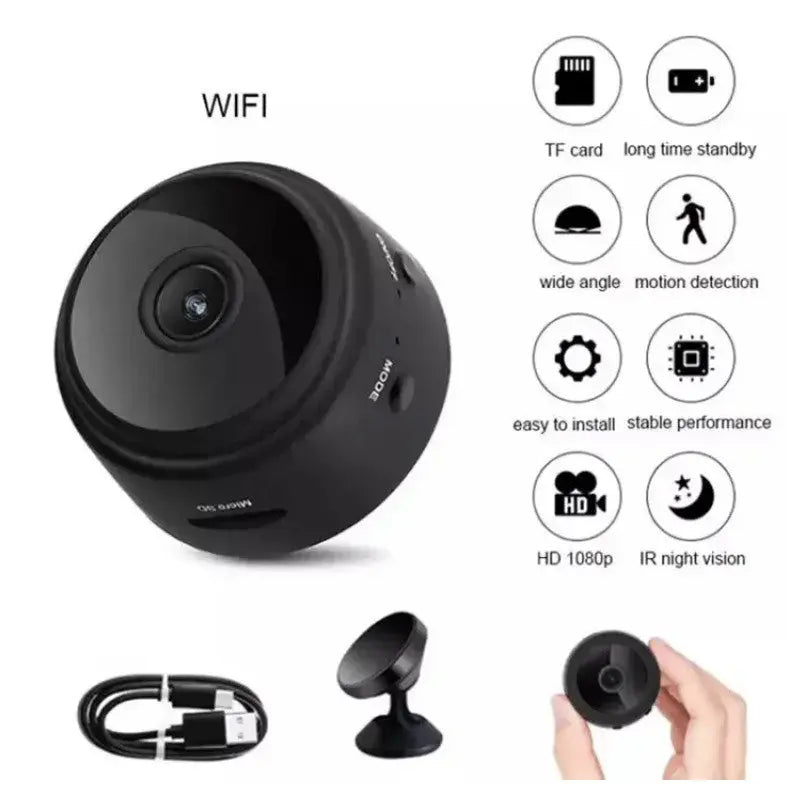 A9 Mini WiFi Wireless IP Security Camera – 1080p HD, Night Vision, Motion Alerts Decent Vibes