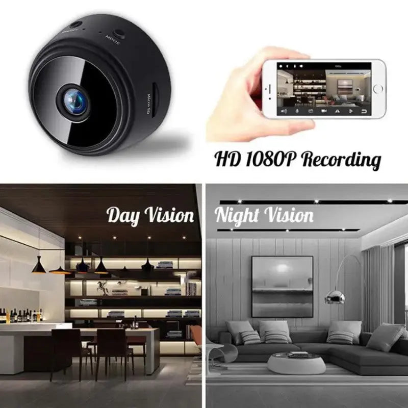 A9 Mini WiFi Wireless IP Security Camera – 1080p HD, Night Vision, Motion Alerts Decent Vibes