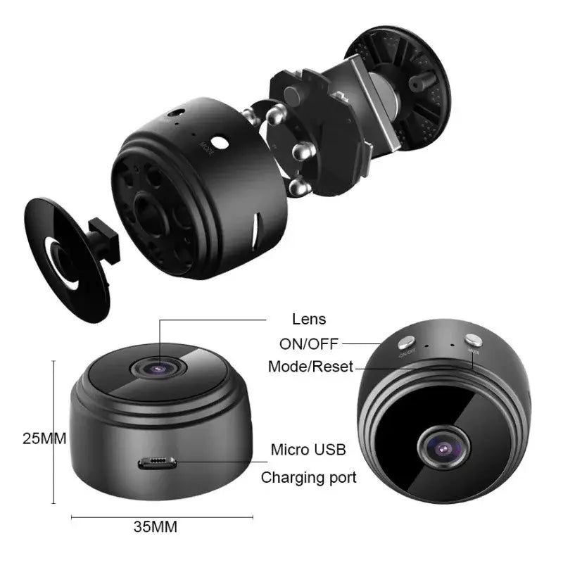 A9 Mini WiFi Wireless IP Security Camera – 1080p HD, Night Vision, Motion Alerts Decent Vibes