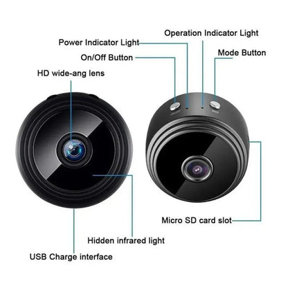 A9 Mini WiFi Wireless IP Security Camera – 1080p HD, Night Vision, Motion Alerts Decent Vibes