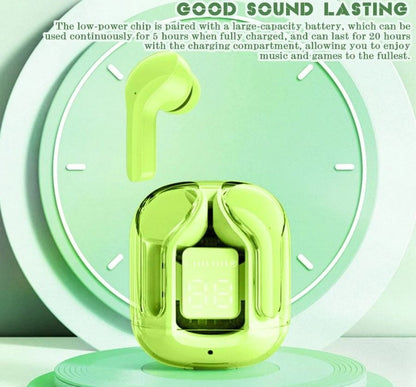 Air 31 TWS Earbuds – Wireless Bluetooth 5.3 with Transparent Case & Noise Reduction Decent Vibes