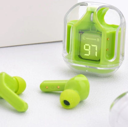 Air 31 TWS Earbuds – Wireless Bluetooth 5.3 with Transparent Case & Noise Reduction Decent Vibes
