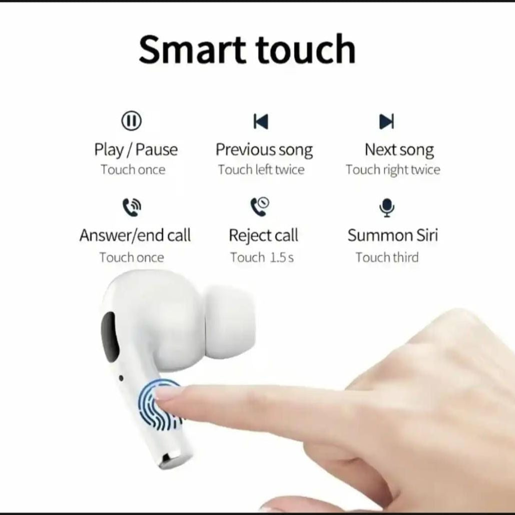 Apple Pro 2 Bluetooth Earbuds – Bazzer Sound | Magnetic Design | Volume Control | Wireless Charging (Made in Japan) Decent Vibes