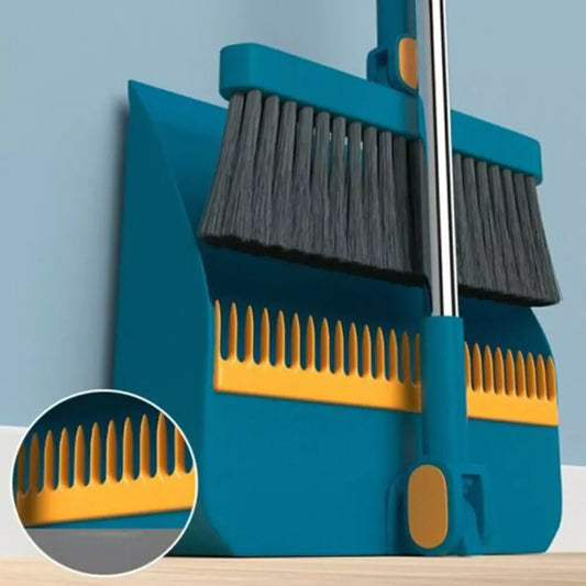 Attachable Broom with Dustpan Set – 180° Rotating Head, Long Handle & Space-Saving Design Decent Vibes