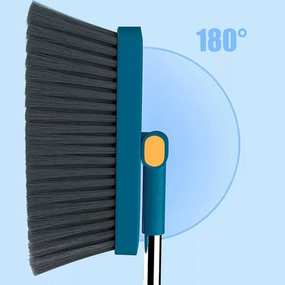 Attachable Broom with Dustpan Set – 180° Rotating Head, Long Handle & Space-Saving Design Decent Vibes