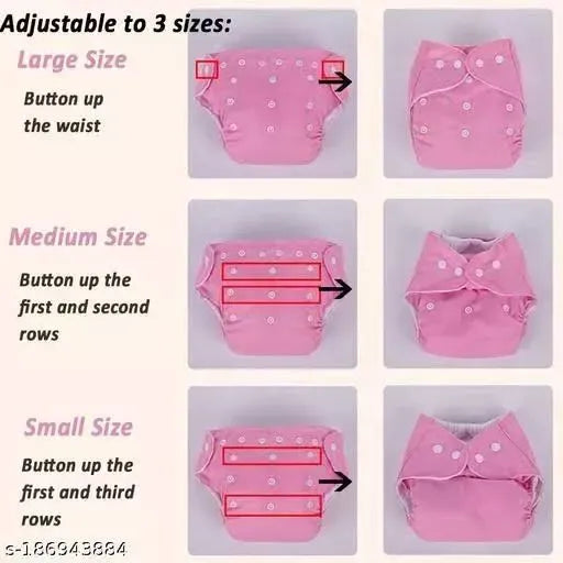 Baby Washable Flexible Diapers | Adjustable & Reusable Cloth Training Diaper (0–2 Years) – Random Color Decent Vibes