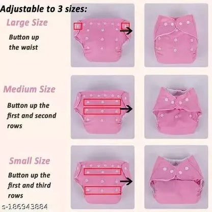 Baby Washable Flexible Diapers | Adjustable & Reusable Cloth Training Diaper (0–2 Years) – Random Color Decent Vibes