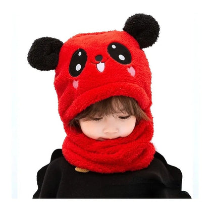 Kids Winter Panda Wool Cap with Neck Warmer – Cartoon Panda Design for Boys & Girls (1–12 Years) Decent Vibes