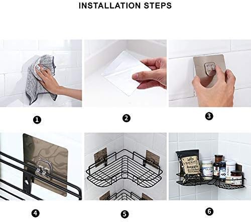 Metal Corner Rack – Wall Mount Storage Shelf for Bathroom & Kitchen (With Hook) Decent Vibes