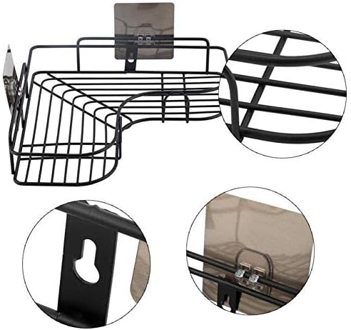Metal Corner Rack – Wall Mount Storage Shelf for Bathroom & Kitchen (With Hook) Decent Vibes