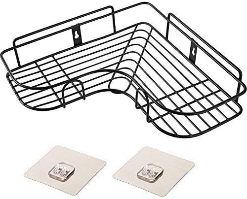 Metal Corner Rack – Wall Mount Storage Shelf for Bathroom & Kitchen (With Hook) Decent Vibes