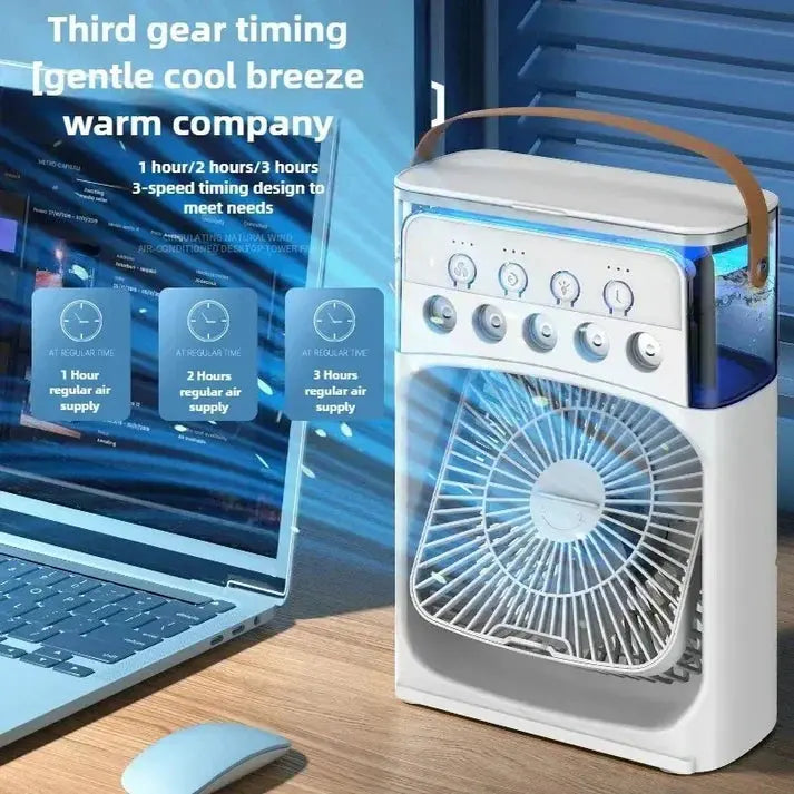Mini Portable Air Cooler Fan – Personal USB Cooling with Humidifier & LED Light Decent Vibes