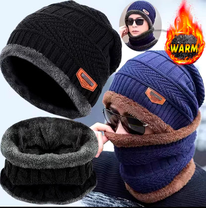 New Stylish Cotton Beanie Full Set – 2 Piece Cap + Neck Warmer for Adults | Winter Essentials Decent Vibes