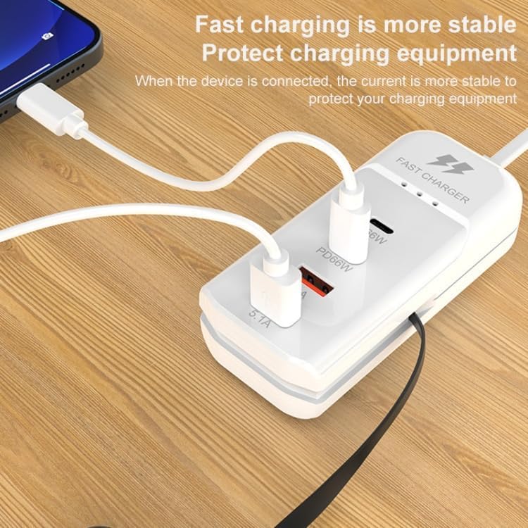 PD 66W USB Fast Charger with Type-C Cable – 5.1A High-Speed Charging Adapter | Ultra-Fast & Safe Decent Vibes