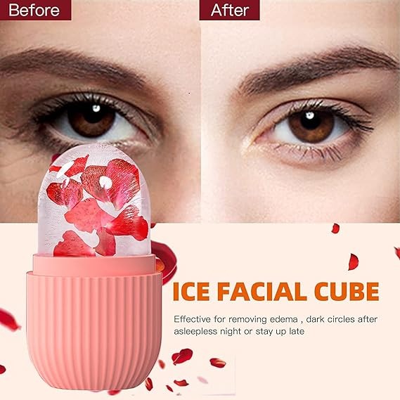 Silicone Cube Facial Ice Roller – Reusable Skincare Tool for Massage, Pore Tightening & Anti-Aging Decent Vibes