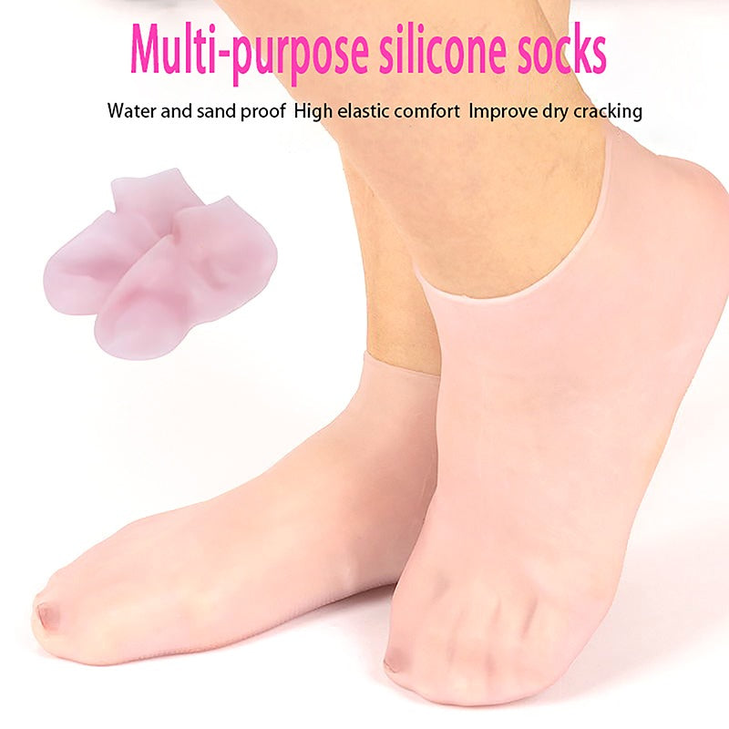 Silicone Gel Moisturizing Socks – Foot Care for Cracked Heels, Dryness & Dead Skin Removal Decent Vibes
