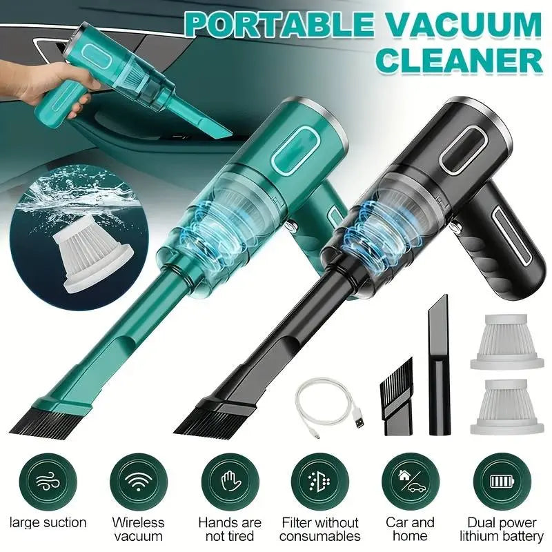 3-in-1 Handheld Rechargeable Vacuum Cleaner – High Suction, Cordless & Multi-Surface Cleaning Decent Vibes