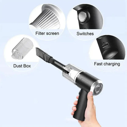 3-in-1 Handheld Rechargeable Vacuum Cleaner – High Suction, Cordless & Multi-Surface Cleaning Decent Vibes