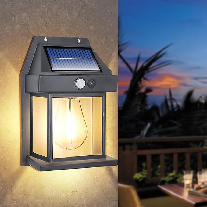Solar Tungsten Filament Lamp – Outdoor Waterproof Intelligent Induction Wall Light for Garden & Courtyard Decent Vibes