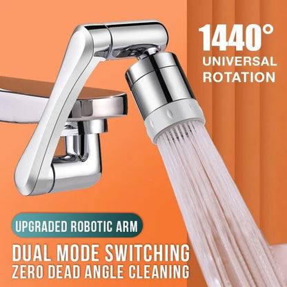 Stainless Steel Rotating Faucet – 1440° Robotic Arm Aerator for Kitchen & Bathroom Decent Vibes