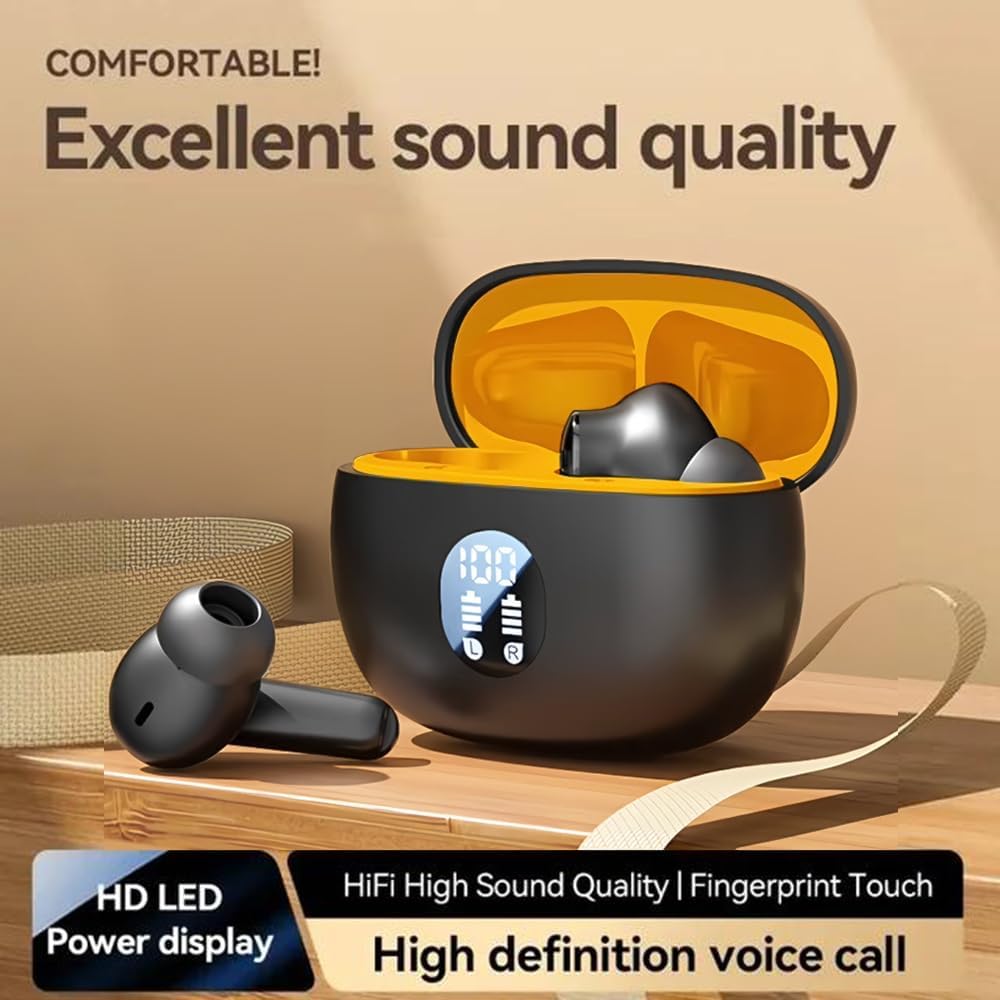 Stereo Wireless Earphones 895B – Bluetooth V5.4, Deep Bass, Waterproof, LCD Display & Long Battery Decent Vibes