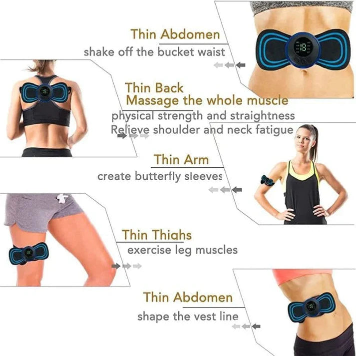 Wireless EMS Mini Body Massager – Portable Butterfly Massager for Pain Relief & Blood Circulation Decent Vibes